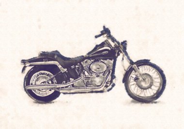 Motosiklet illüstrasyon izole