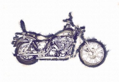 Motosiklet illüstrasyon izole