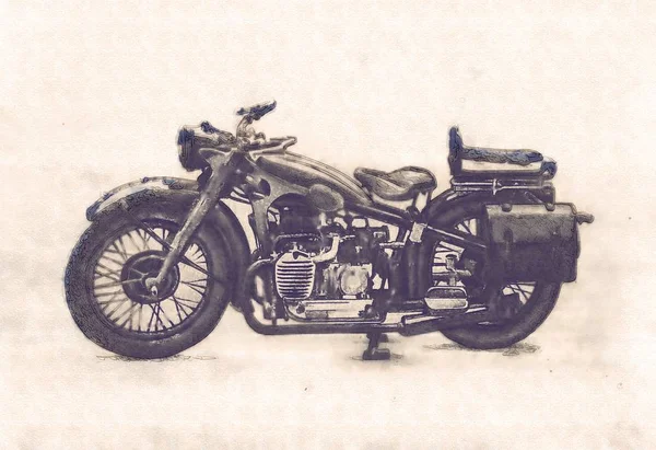 Illustrazione motociclo isolato — Foto Stock