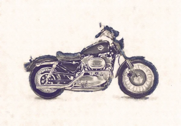 Μοτοσικλέτα εικονογράφηση απομονωμένες — Φωτογραφία Αρχείου
