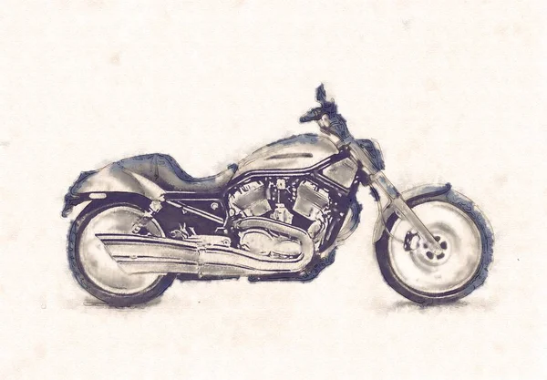 Ilustração de motocicleta isolada — Fotografia de Stock