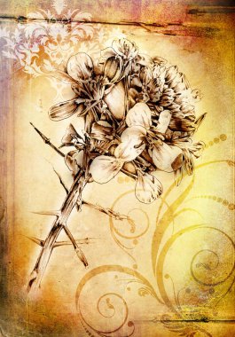 Çiçek Çizim sanat illüstrasyon