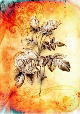 Çiçek Çizim sanat illüstrasyon