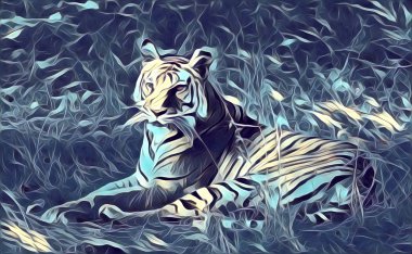 Kaplan illüstrasyon renk sanat