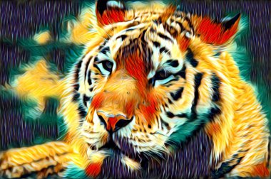 Kaplan illüstrasyon renk sanat