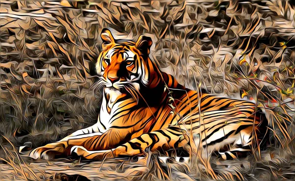 Tigre art illustration couleur — Photo