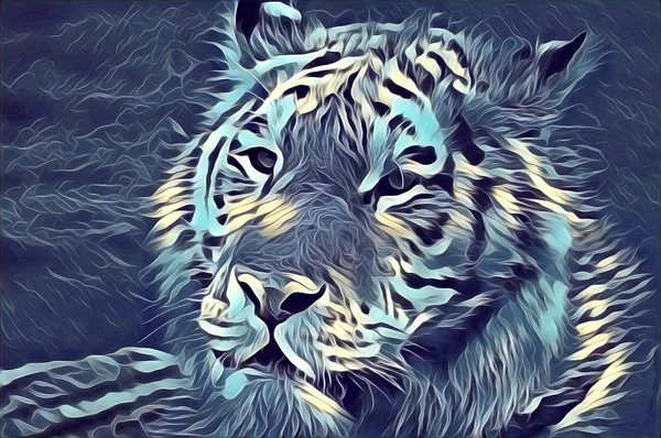 Tigre arte illustrazione colore — Foto Stock