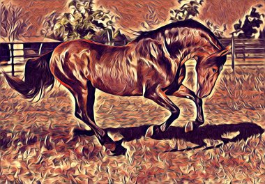 serbest el at Sanat illüstrasyon boya