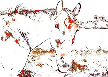 serbest el at Sanat illüstrasyon boya