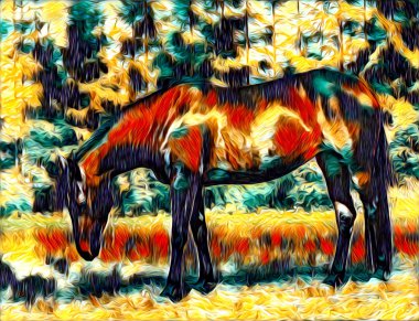 serbest el at Sanat illüstrasyon boya