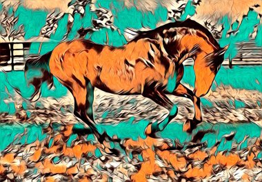 serbest el at Sanat illüstrasyon boya