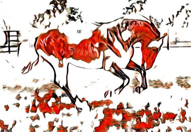 serbest el at Sanat illüstrasyon boya