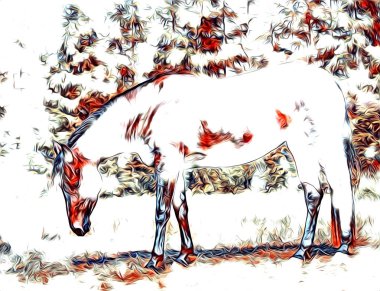 serbest el at Sanat illüstrasyon boya