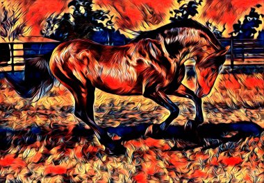 serbest el at Sanat illüstrasyon boya