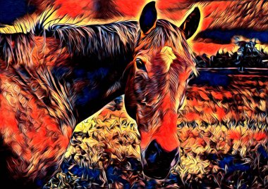 serbest el at Sanat illüstrasyon boya