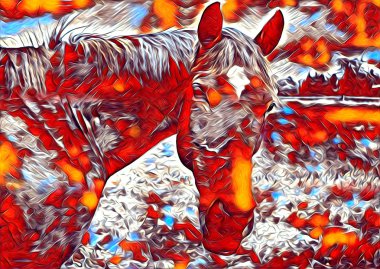 serbest el at Sanat illüstrasyon boya