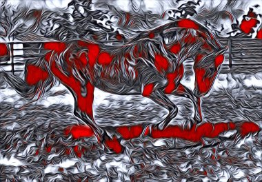 serbest el at Sanat illüstrasyon boya