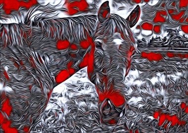 serbest el at Sanat illüstrasyon boya