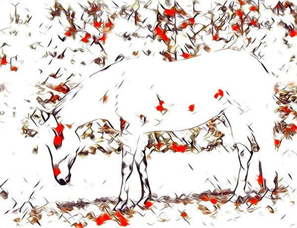 Вільний Кінь Мистецтво Ілюстрація Фарба — стокове фото