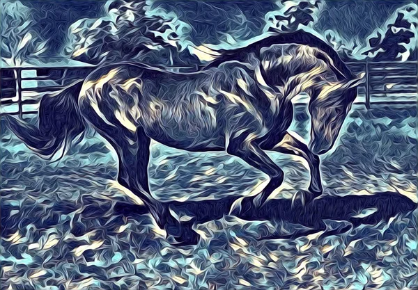 Freehand Horse Art Illustration Paint — Stock Photo, Image