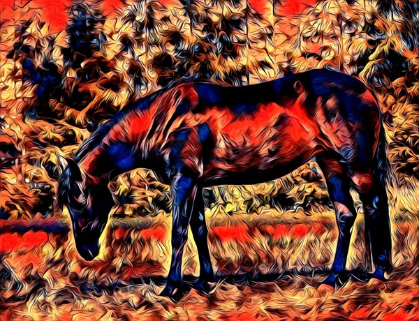 freehand horse art illustration paint