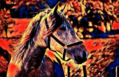 serbest el at Sanat illüstrasyon boya