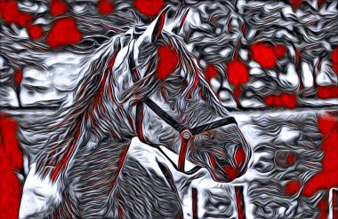 serbest el at Sanat illüstrasyon boya