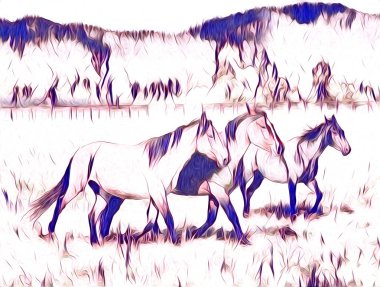 serbest el at Sanat illüstrasyon boya