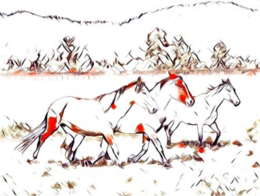 serbest el at Sanat illüstrasyon boya