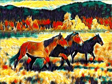 serbest el at Sanat illüstrasyon boya