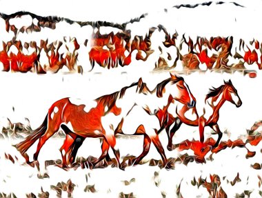 serbest el at Sanat illüstrasyon boya