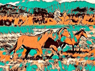 serbest el at Sanat illüstrasyon boya