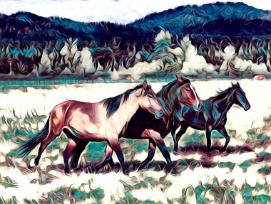 serbest el at Sanat illüstrasyon boya