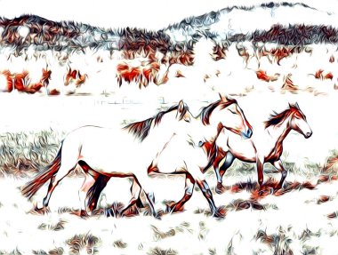 serbest el at Sanat illüstrasyon boya