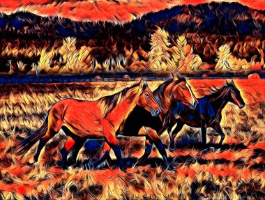 serbest el at Sanat illüstrasyon boya