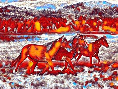 serbest el at Sanat illüstrasyon boya