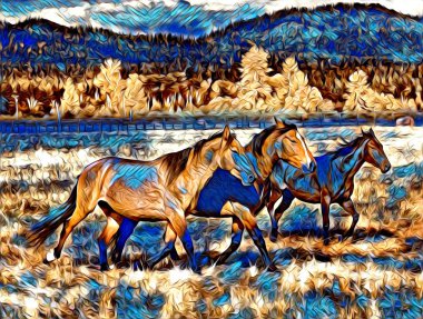 serbest el at Sanat illüstrasyon boya