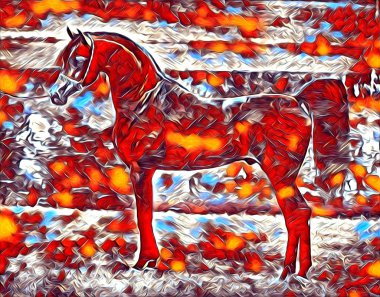 serbest el at Sanat illüstrasyon boya