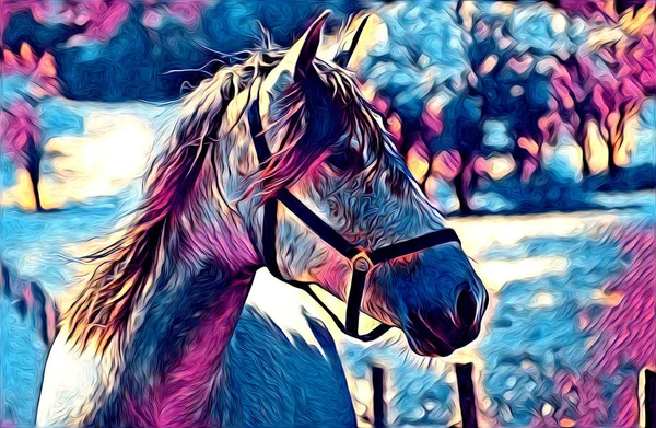 freehand horse art illustration paint