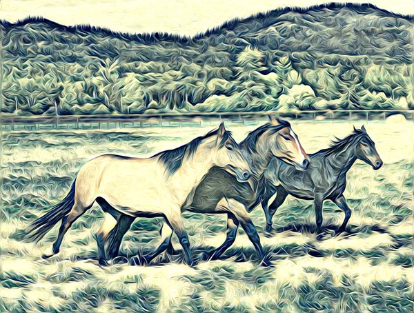 serbest el at Sanat illüstrasyon boya