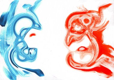 çok renkli akrilik boya doku soyut çizim