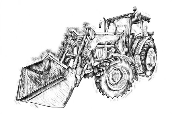 Tractor Agrícola Ilustración Color Arte —  Fotos de Stock