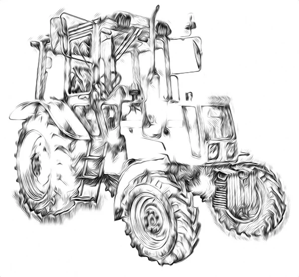 农用拖拉机彩绘艺术 — 图库照片