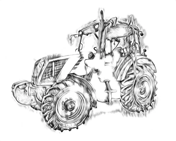 农用拖拉机彩绘艺术 — 图库照片