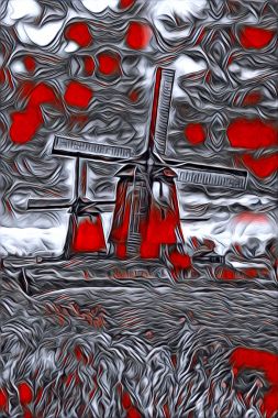 eski fırıldak vintage sanat resim