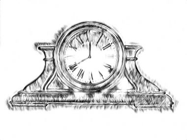 Antika saat çizim çizim retro