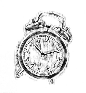 Antika saat çizim çizim retro