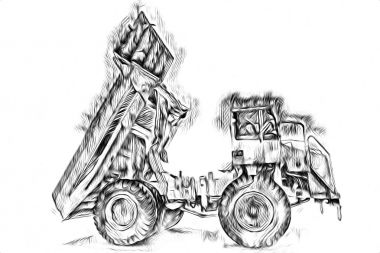 Amerikan kamyon illüstrasyon izole sanat