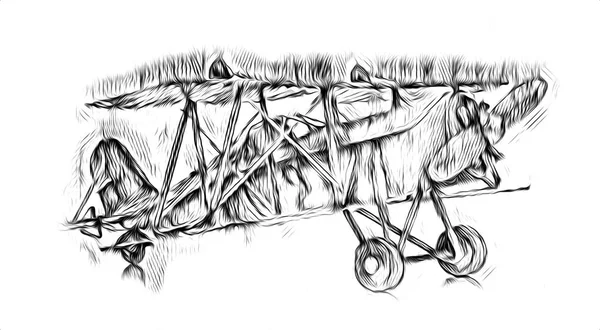 Ilustração Arte Avião Retro Vintage — Fotografia de Stock