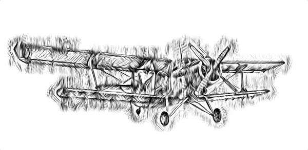 飛行機のレトロなヴィンテージのアート イラスト — ストック写真